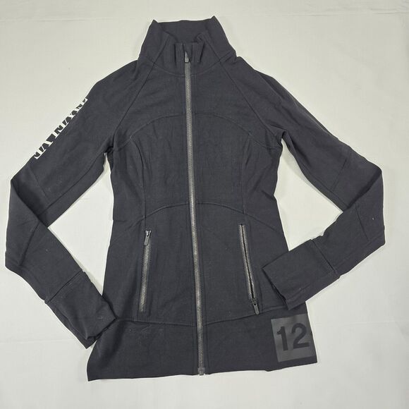 Lululemon Women's Contour Jacket Full Zip Black Size 4 Thumb Holes Pockets - Picture 1 of 11